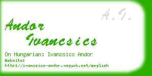 andor ivancsics business card